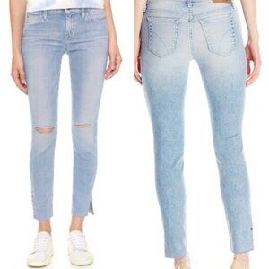 Anthropologie Joe's Jeans Skinny Jeans Split hem distressed Light wash blue 25